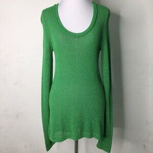 Rag & Bone Women's Green Long Sleeve Scoop Neck Shirt Top Size Small